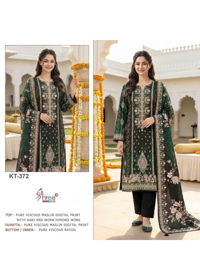 KT-372 | Pure Viscose Maslin Hand Work Collection