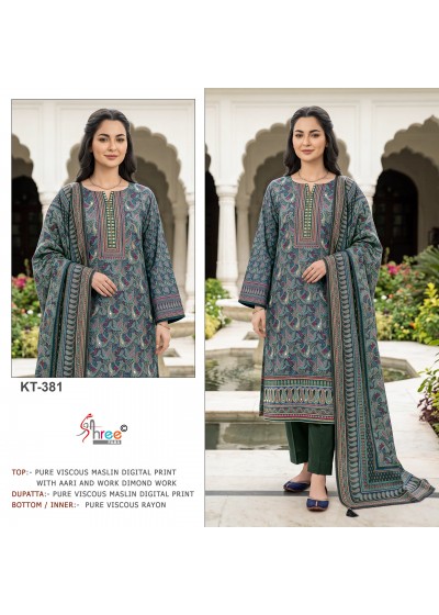 KT-381 | Pure Viscose Maslin Aari Work Collection