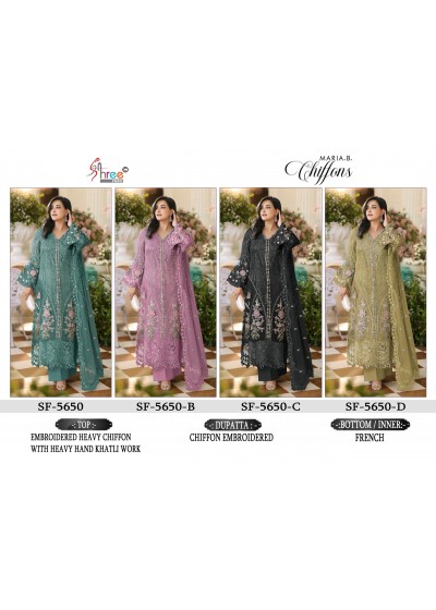 SF-5650 COLOR | Heavy Chiffon Hand Khatli Collection