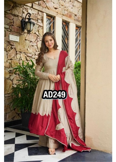 AD249 | Pure Roman Silk Designer Anarkali Collection