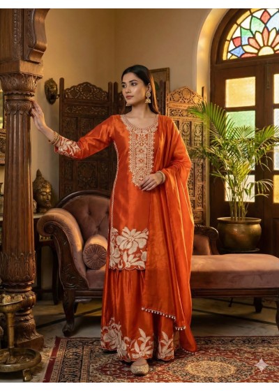 BE-442 | Jimmy Choo Sequence Embroidered Designer Sarara Set