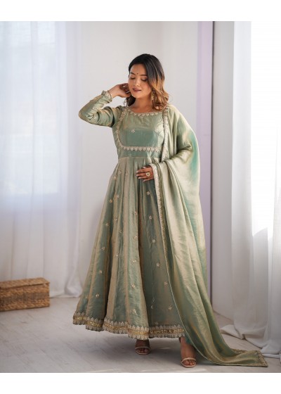 SP-06 | Fandy Silk Cording Sequin Work | Designer Gown Collection