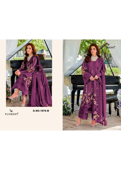 FLORENT-1078 B CAMBRIC COTTON EMBROIDERY WORK IN PAKISTANI SUIT