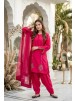 Designer Heavy Natural Crepe | Embroidery & Sequence Work | Farshi Palazzo | Mirror Work Dupatta | M-XXL | Cream & Red