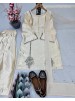Designer Heavy Natural Crepe | Embroidery & Sequence Work | Farshi Palazzo | Mirror Work Dupatta | M-XXL | Cream & Red