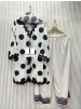 Imrozia Studio 503 Satin Polka Dot Suit Set
