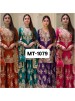 MT-1079 Heavy Natural Silk Embroidered Sequence Palazzo Suit Set
