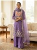 SRK-5369 NC Moss Heavy Embroidery Sequence Palazzo Suit Set