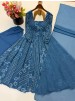 NSR-913 Faux Georgette Digital Print Anarkali Gown Set