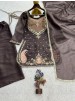 DHK-1404 Pure NC Moss Silk Embroidered Palazzo Suit Set