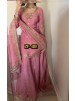 ZF-408 Heavy Pure Chinon Silk Embroidered Sharara Palazzo Suit Set