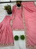 ZF-408 Heavy Pure Chinon Silk Embroidered Sharara Palazzo Suit Set