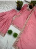 ZF-408 Heavy Pure Chinon Silk Embroidered Sharara Palazzo Suit Set