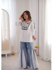 ZF-5013 Pure Roman Silk Mirror Work Designer Co-ord Set