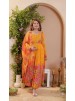 JF-030 Tebby Organza Digital Print Embroidered Sequence Gown Set