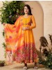 JF-030 Tebby Organza Digital Print Embroidered Sequence Gown Set