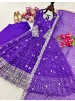 WW-1283 Bandhani Print Embroidered Sequence Gown Pant Dupatta Set