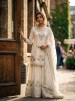 WW-1284 | Natural Satin Silk | Stone Hand Work | Ready to Wear