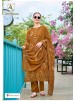 Shop Alok Suit Amna Babar designer collection with Pure Cambric Cotton foil-print embroidered top, matching cotton bottom and Pure Mal Mal embroidered dupatta. ₹899 + 5% GST.