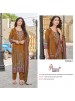 Shop KT-246 Pure Viscose Maslin digital print suit featuring elegant hand work, Pure Viscose Rayon bottom and matching digital print dupatta at ₹1200. Ready to ship.