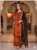 BE-465 | Rayon Embroidered Mirror Effect Palazzo Suit