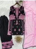 BE-465 | Rayon Embroidered Mirror Effect Palazzo Suit
