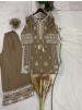 BE-465 | Rayon Embroidered Mirror Effect Palazzo Suit
