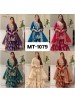 Shop MT-1079 heavy natural silk embroidered palazzo suit with Chine sequence work, Micro Cotton inner and faux georgette lace-border dupatta.