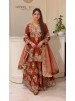 Shop MT-1079 heavy natural silk embroidered palazzo suit with Chine sequence work, Micro Cotton inner and faux georgette lace-border dupatta.