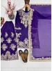 Shop MT-1079 heavy natural silk embroidered palazzo suit with Chine sequence work, Micro Cotton inner and faux georgette lace-border dupatta.