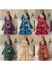 Shop MT-1079 heavy natural silk embroidered palazzo suit with Chine sequence work, Micro Cotton inner and faux georgette lace-border dupatta.