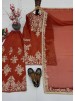 Shop MT-1079 heavy natural silk embroidered palazzo suit with Chine sequence work, Micro Cotton inner and faux georgette lace-border dupatta.