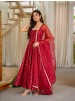 AD247 | Pure Chinon Heavy Embroidered Anarkali Gown