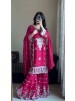 JL-1052 | Blooming Faux Georgette Embroidered Palazzo Set
