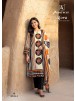 Shop ALORA by ALOK SUIT with Viscose Maslin designer print top, patch work embroidery and hand work, Viscose Rayon bottom and printed dupatta.