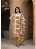 Shop ALORA by ALOK SUIT with Viscose Maslin designer print top, patch work embroidery and hand work, Viscose Rayon bottom and printed dupatta.