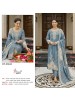 Shop KT-338 Pure Viscose Maslin Suit with digital print and hand-work Top, Pure Viscose Rayon Bottom and matching Maslin Dupatta at ₹1,200/-.