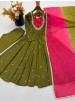 ZF-5023 | Roman Silk Mirror Work Anarkali Collection