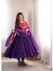 ZF-5023 | Roman Silk Mirror Work Anarkali Collection