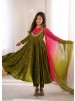 ZF-5023 | Roman Silk Mirror Work Anarkali Collection