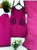 JF-047 Rayon Cotton Embroidered Farshi Pant Suit