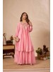 BE-434 Pure Chinon Designer Kurti Sarara