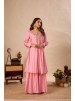 BE-434 Pure Chinon Designer Kurti Sarara