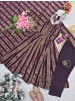 Shop SSC-725 designer party wear gown set with Heavy Viscose Jacquard, Real Mirror Lace Work, Micro Cotton inner and pant, plus matching 2.20m dupatta.