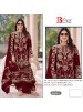 Shop BILQIS B-234 velvet designer suit with heavy embroidered handwork top, velvet bottom with embroidery lace and heavy embroidered dupatta at ₹1,499/-.