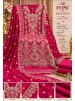 Shop FEPIC ROSEMEEN 1875 unstitched Chinon suit with heavy embroidery and handwork, embroidered Chinon dupatta and heavy Dull Santoon bottom at ₹1,475/-.