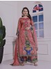 Shop DHK-1327 Pure Chinon Silk A-Line Kurta Palazzo Set with digital print, real mirror handwork, lace border and Heavy Faux Georgette dupatta at ₹899/-.