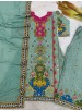 Shop DHK-1327 Pure Chinon Silk A-Line Kurta Palazzo Set with digital print, real mirror handwork, lace border and Heavy Faux Georgette dupatta at ₹899/-.