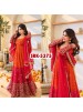 Shop SRK-5375 Faux Georgette suit with embroidery, sequins and digital print top, Heavy Micro Cotton pant and lace-border dupatta at ₹1,449/-.