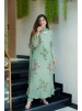 JL-1045 | Pure Chinon Silk Digital Print Diamond Hand Work A-Line Set